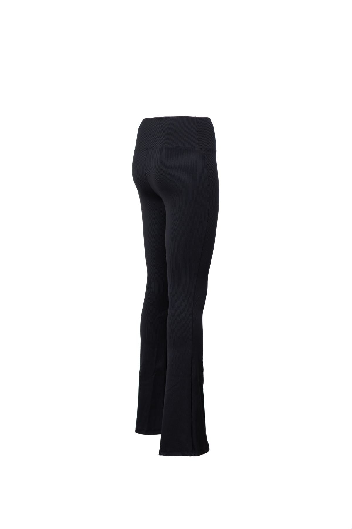 Kadın Fitilli Örme ispanyol Paça Toparlayıcı Tayt Düz Renk Yüksek Bel Beli Lastikli Likralı